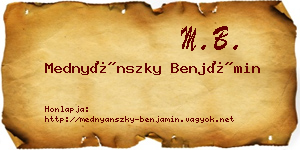 Mednyánszky Benjámin névjegykártya