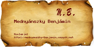 Mednyánszky Benjámin névjegykártya