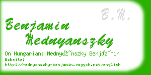 benjamin mednyanszky business card